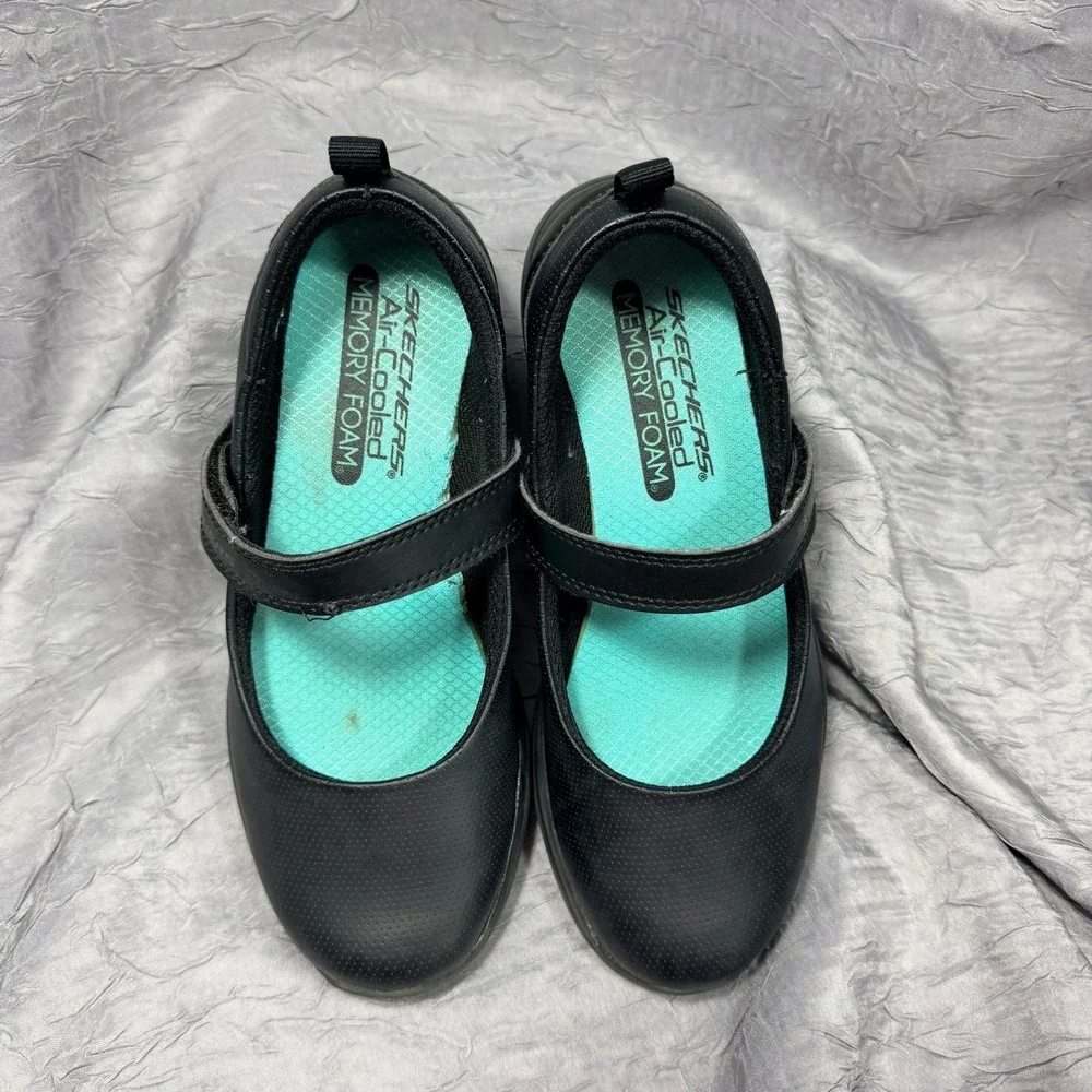 Skechers Kids Microburst 2.0 Be Nice Black Leather Mary Jane Shoes 2.5Y